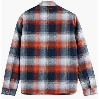 Scotch & Soda Teddy Lined Checked Overshirt (Blue Red Checked) 172898