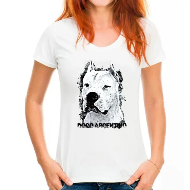 Simple Style Short Sleeve Cotton T Shirts Man Clothing Dogo Argentino Cool T-Shirts Designs Best Selling Men