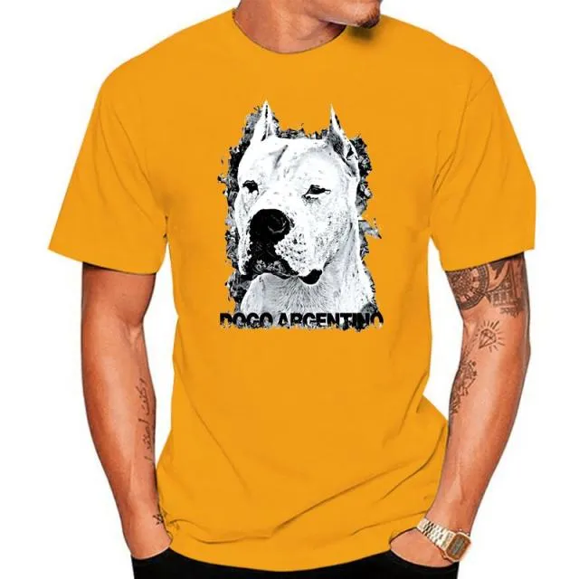 Simple Style Short Sleeve Cotton T Shirts Man Clothing Dogo Argentino Cool T-Shirts Designs Best Selling Men