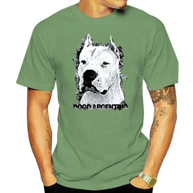 Simple Style Short Sleeve Cotton T Shirts Man Clothing Dogo Argentino Cool T-Shirts Designs Best Selling Men