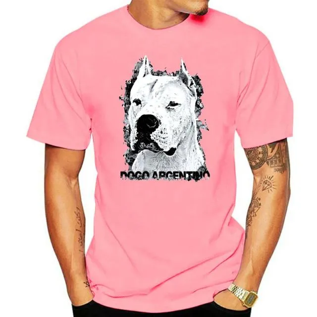 Simple Style Short Sleeve Cotton T Shirts Man Clothing Dogo Argentino Cool T-Shirts Designs Best Selling Men