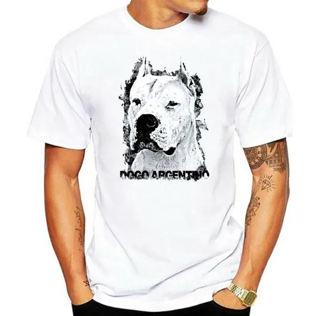 Simple Style Short Sleeve Cotton T Shirts Man Clothing Dogo Argentino Cool T-Shirts Designs Best Selling Men