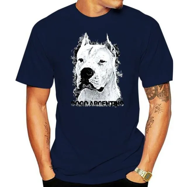 Simple Style Short Sleeve Cotton T Shirts Man Clothing Dogo Argentino Cool T-Shirts Designs Best Selling Men