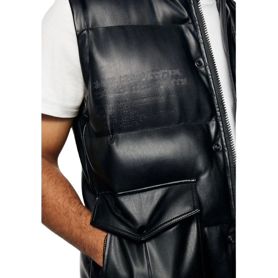 Smoke Rise Utility Vegan Leather Vest (Black) WV23685