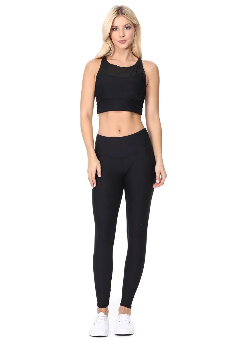 Sofia - Solid Black - 7/8 Middi Compression Legging (Regular-Waist)