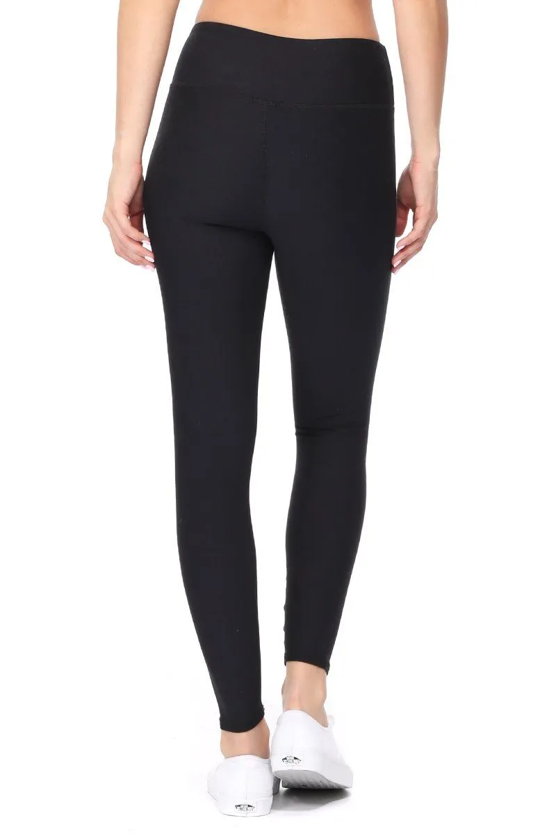 Sofia - Solid Black - 7/8 Middi Compression Legging (Regular-Waist)