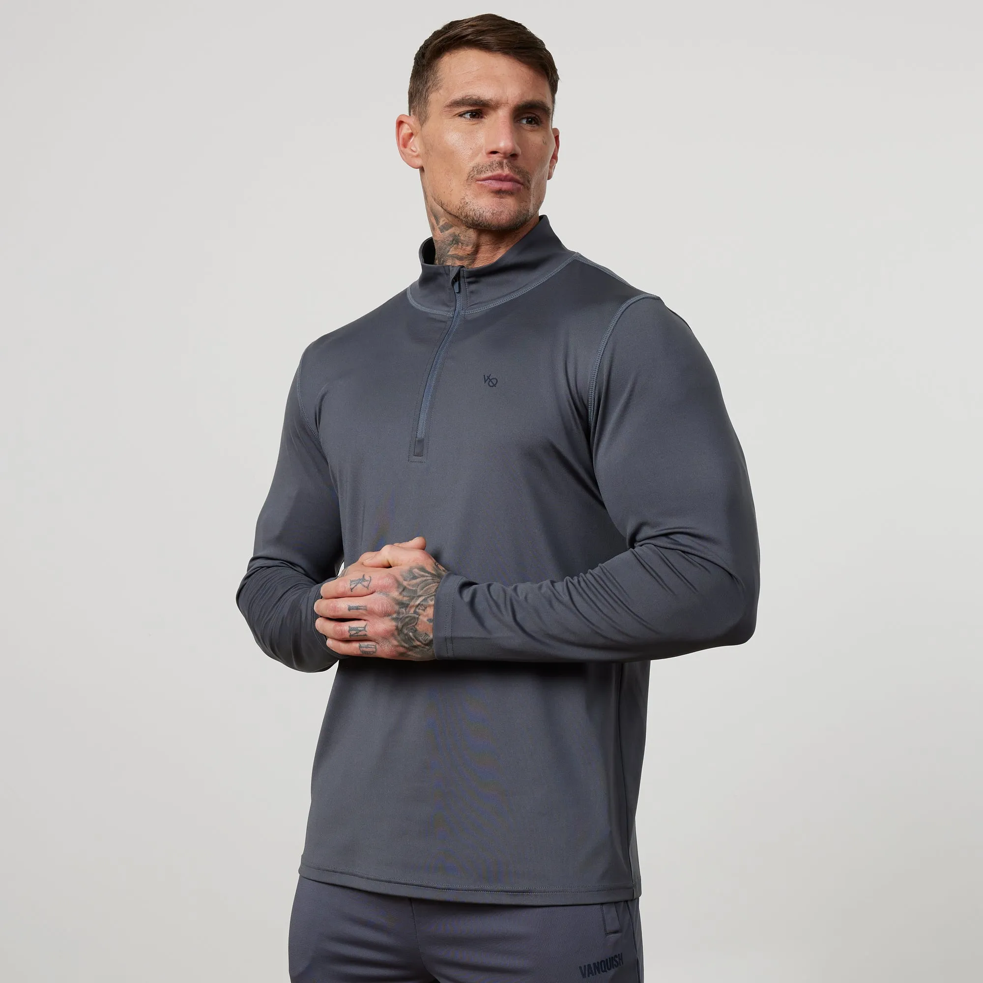 Vanquish Essential Denim Blue Performance 1/4 Zip Top