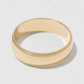 Yellow Gold Classic Milgrain Wedding Band - Polished 6mm